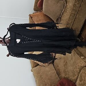 Carabella Bell Sleeve Lace Up Dress